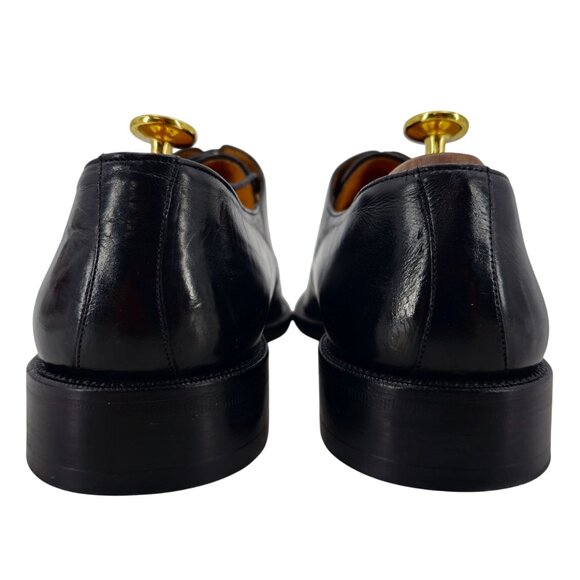 Mezlan Spain Men size 12 Black Leather Suede Dress Shoes Derby Oxfords Apron-toe - Picture 4 of 13